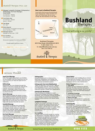 Bushland Therapies brochure